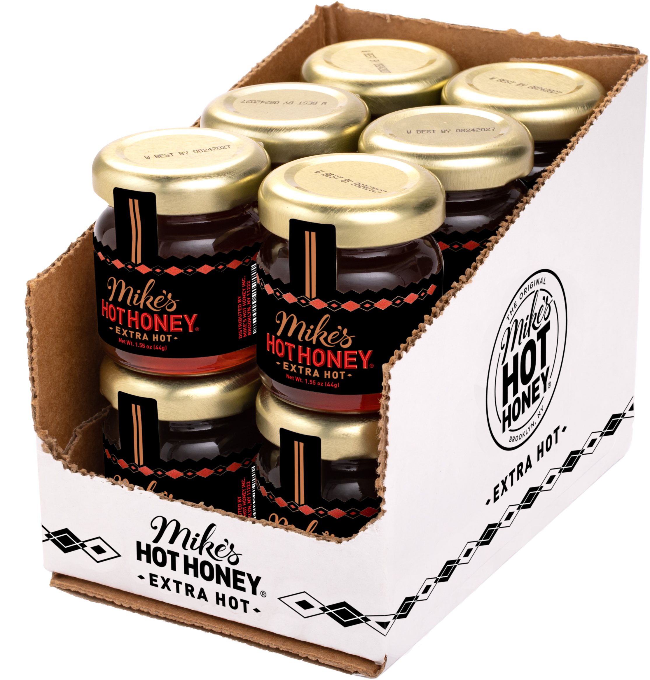 Case of 12 mini-jars of Mike's Hot Honey Extra Hot Honey